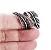 FIBO STEEL Stainless Steel Rings for Men Women Biker Ring Vintage Feather, Size 12