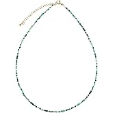 KELITCH Women Delicate Beaded Necklaces Natural Turquoise Mxied Crystal Necklaces Handmade Beach Jewelry