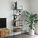 IRONCK Industrial Bookcase 5 Tier Ladder Shelf, Display Storage Wood Shelves Wall Mounted, Plant Flower Stand Organizer Bookshelf, Rustic Wall Decor, for Living Room, Kitchen, Bar Storage