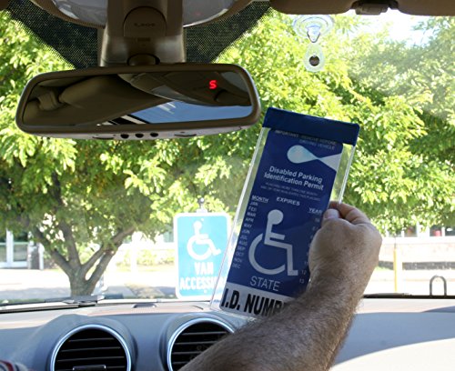 Windshield Tag by JL Safety. Handicap Placard Protective Holder with Suction Cup. Magnetically Display & Remove Tag