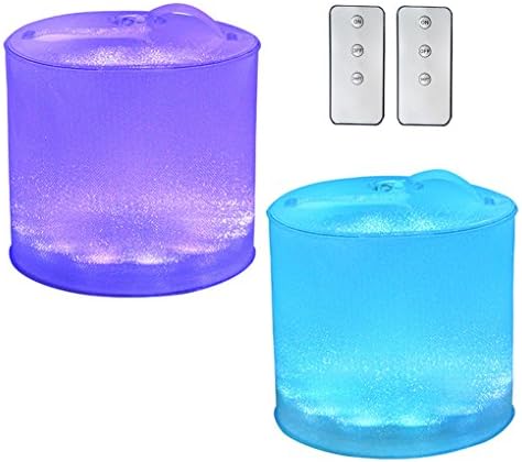 2Pack 7 Colors Changing Inflatable Solar Lights with Remote Control Outdoor Indoor, WSMY Portable LED Camping Lantern, Gifts for Kids, Friends