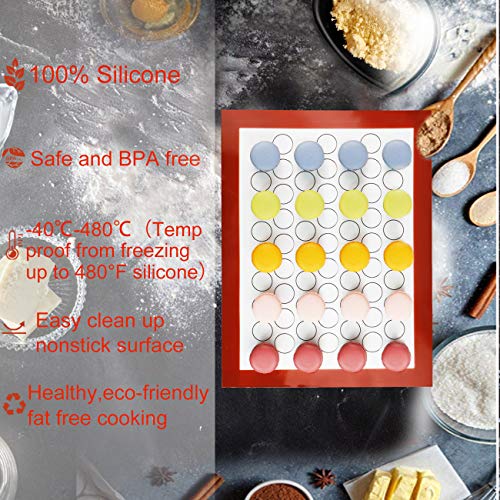 Macaron Silicone Mat Set, Non Stick Food Grade Macaron Baking Mats with