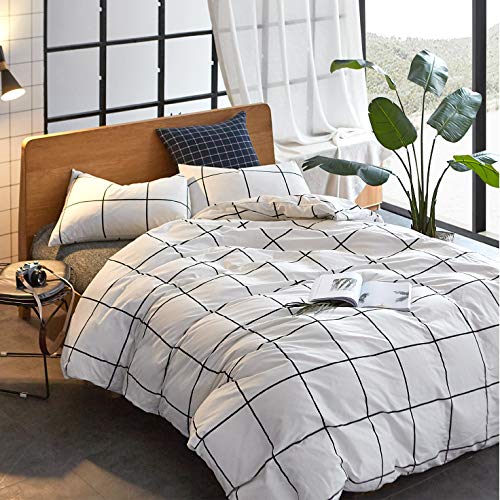 Houseri White Plaid Comforter Set Twin Black and White Comforter