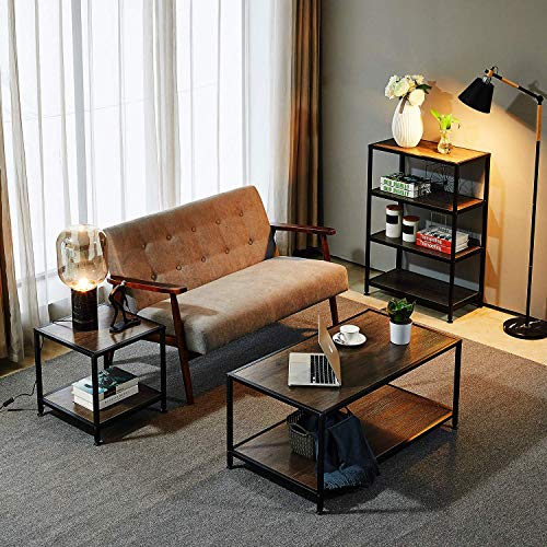 GreenForest-Coffee-Table-Industrial-Metal-Frame-for-Living-Room-Easy-to-InstallRustic-Walnut