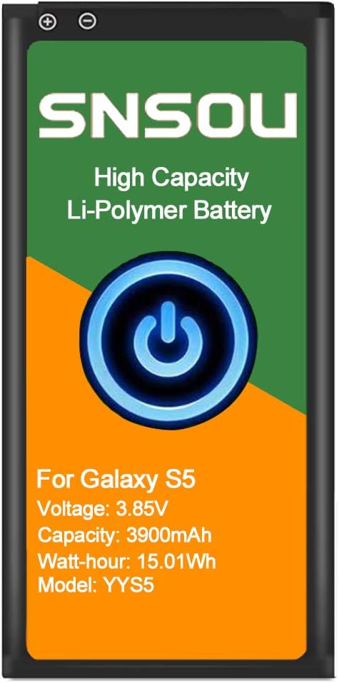 Galaxy S5 Battery,[Upgraded] SNSOU 3900mAh Li-Polymer Replacement Battery for Galaxy S5 AT&T G900A,G900F,G900H,G900R4,I9600,SM-G900V,SM-G900P,SM-G900T,EB-BG900BBC: Home Audio & Theater