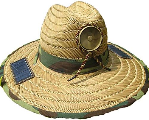 NQFL Solar Fan Cap Adult Summer Sun Protection Fishing Cap Fan Charging Sunshade Straw Hat For Men And Women L