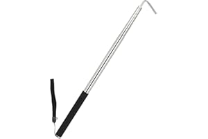 scottchen PRO RV Awning Rod Opener Easy Reach Telescopic Puller 13-3/4" to 44-3/4" Stainless Steel Silver & Black - 1pack