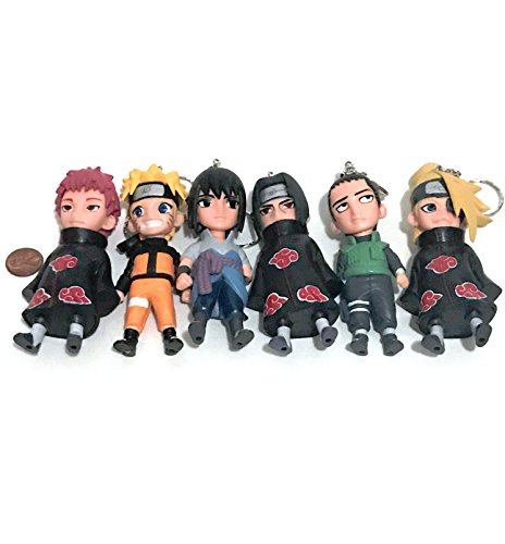 4" Naruto Shikamaru Sasuke Itachi Sasori Deidara Figurine Keychain USA Ninja