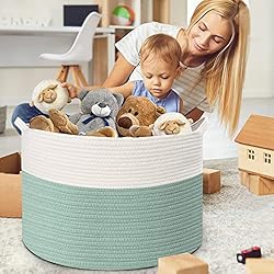MXMHOME Large Woven Rope Basket With Handles Basket