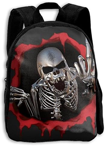 Coming Out Steel Skull Kid Boys Girls Toddler Pre School Backpack Bags Lightweight