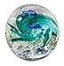 Blown Glass Paperweight - Handmade Glass Globe Ornament, Ocean Themed Art Glass Paper Weight Collectible
