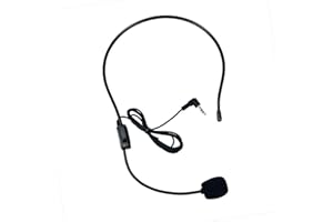 Microphone Headset,Flexible Wired Boom for Voice Amplifier, 3.5mm Connector Jack Headset Microphone for Singing, Speaking, Te
