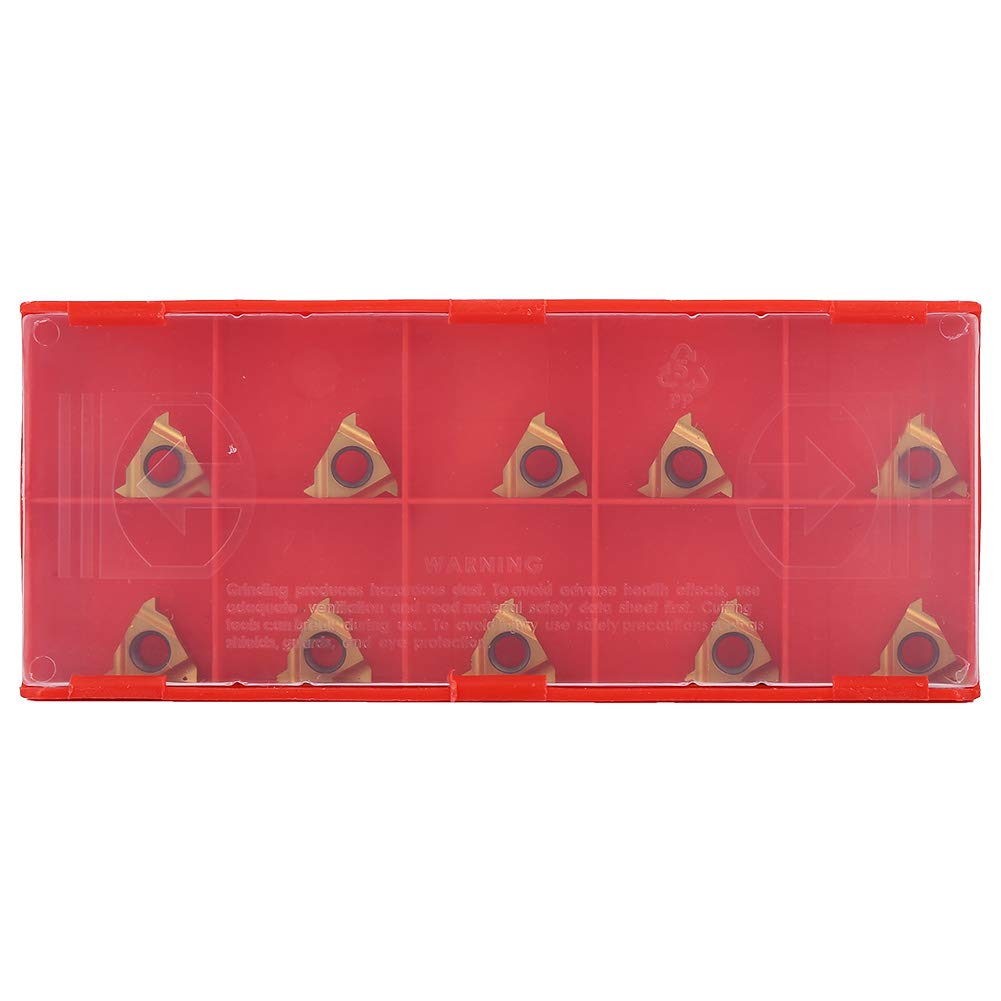 10Pcs 11ER A60 1/4Inch Carbide Lathe Turning Inserts CNC Lathe Inserts Cutting Inserts with Red Storge Box for Finishing Steel Stainless Steel