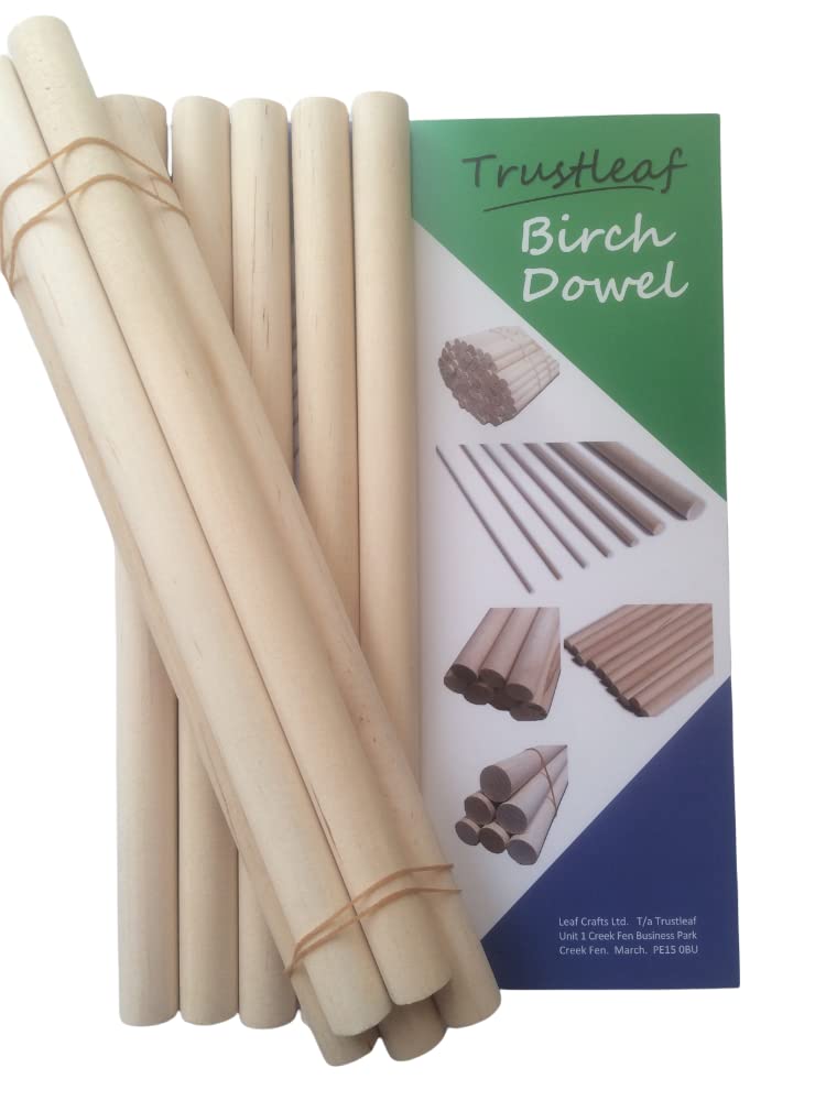Trustleaf 19mm x 30cm Birch Hardwood Wooden Dowels (10 Dowels) — image 1