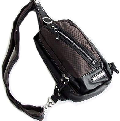 Amazon Clack クラック バッグ 市松模様 Pu ボディバッグ 斜め ジップ デザイン シック 大容量 春 夏 秋 冬 メンズ ボディバッグ ワンショルダー