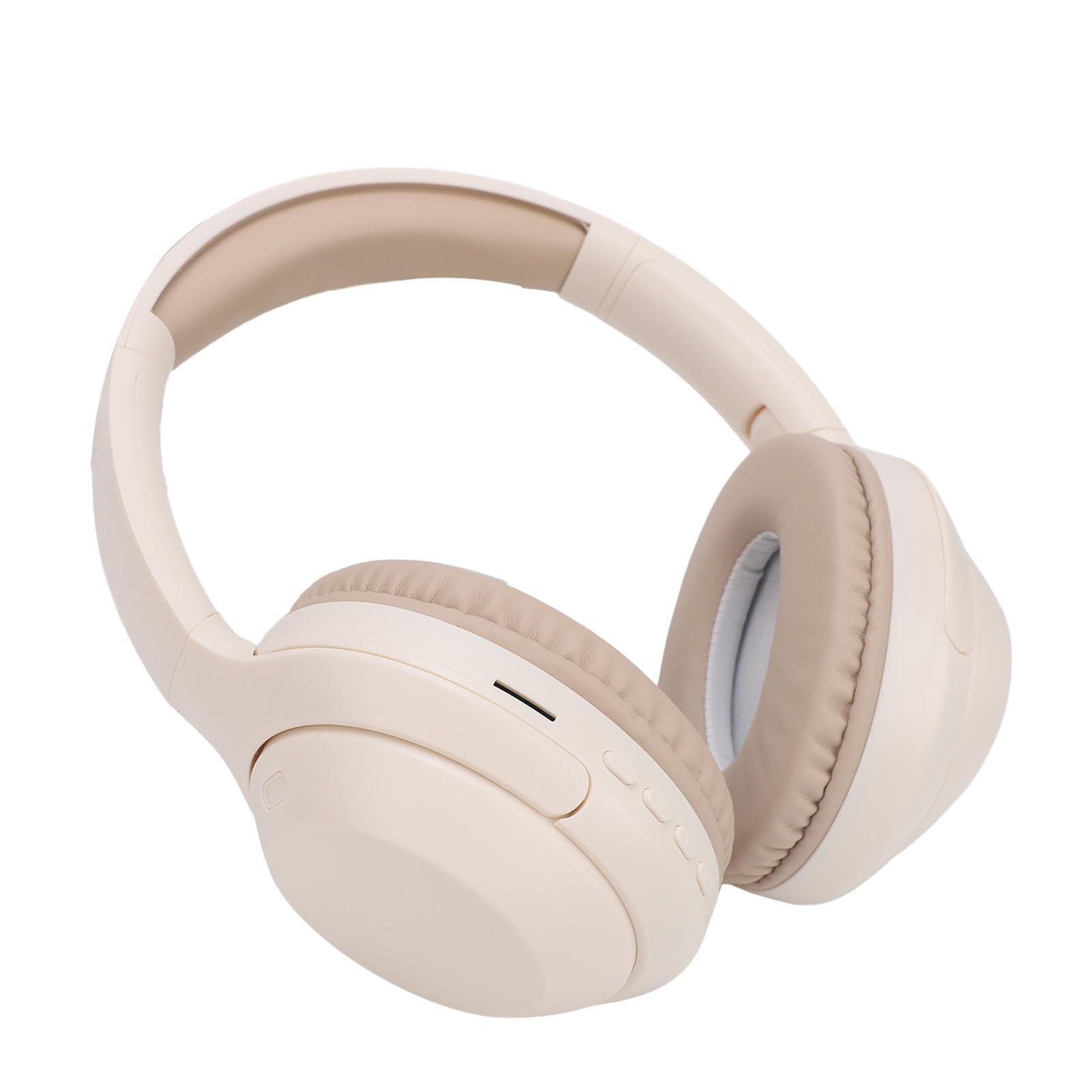 Elprico Wireless Bluetooth Headphones Over Ear,Lightweight Folding Stereo Bass Bluetooth Headset with 3.5mm Port,Long Playtime Bluetooth 5.3 Headphones for Travel Home Office (Khaki)