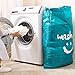 IHOMAGIC Laundry Bags Large 120L Foldable Storage Travel Bag with Drawstring Washable by Hand Dirty Clothes Bags for Home Dormitory Travel Bag Smile Fabric Bag Blanket Quilt Bag, Blue