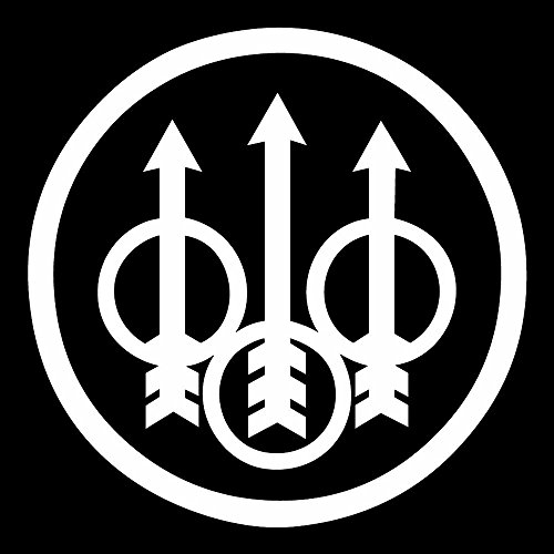 Beretta Firearms Logo - Vinyl 3" wide (Color: WHITE) decal laptop tablet skateboard car windows stickers - by So Cool Stuf