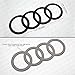 US85 Audi Sport 3D Ring Luggage Lid Adhesive Logo Emblem Badge Sticker Decoration Accessories (Gloss Black)