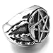 INBLUE Men's Stainless Steel Ring Silver Tone Pentagram Pentacle Star Hollow Openwork Dragon Claw Size10