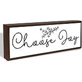 Choose Joy Sign, Happy Decoration for Home Office, Inspirational Wooden Framed Sign, Living Room Decor Tabletop, Rustic Home Bar Club Decors, Farmhouse Wall Decoration