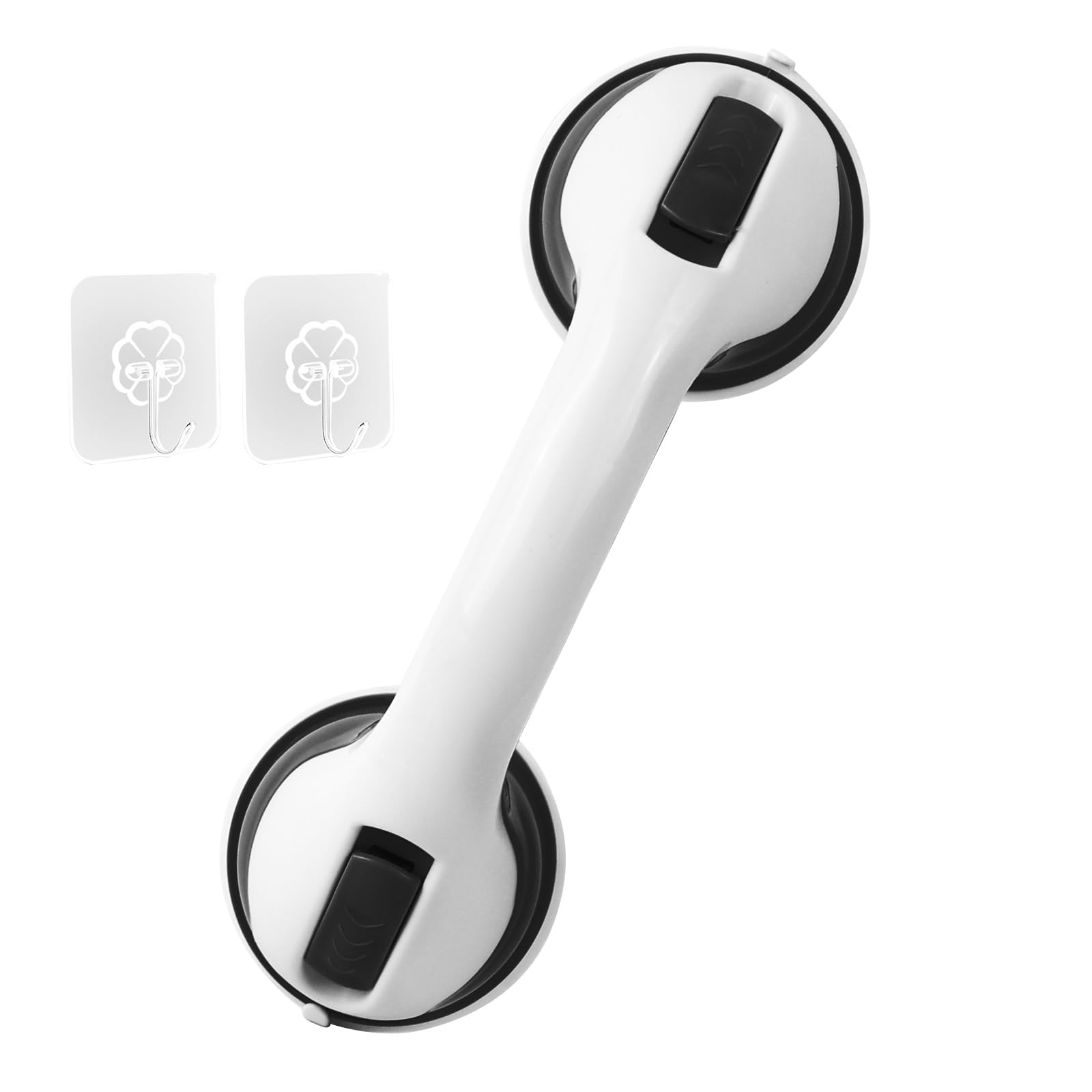 12 inch Suction Bathroom Grab Rails, Happybase Hand Rail for Disabled, Portable Mobility Aids Safety Handle with Suction Cup Fitting, No Fixings Needed for Children and Disability Aids (1 Pack)