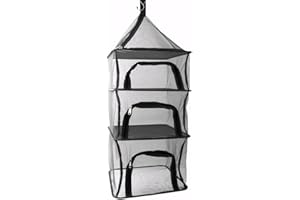 Desy & Feeci Camping Dry Net-4 Layer Outdoor Hanging Foldable Drying Rack, Camping Organizer Mesh Dryer Storage for Home Picnic BBQ Tableware/Dishes/Food/Vegetables/Fruit/Clothing (Black-Rectangle)