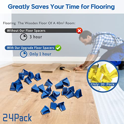 Flooring Spacers, 1/4” & 1/2” Gap (24 Pack) for Laminate Wood Flooring