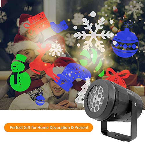 Lixada Christmas Projector Lights LED Projection Light 12 Patterns Rotatable Spot Light for Christmas Xmas Halloween Holiday Festival Party Home Decor Decoration Present Gift