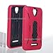 BLU Studio Selfie (S070Q) Premium Rugged Heavy Duty Kickstand Case + Screen Protector (HVD Black)