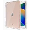WAYIFON Hybrid Back Case Compatible with iPad 10.2 Inch 2021/2020/2019, for iPad 9th/8th/7th Generation Case with Pencil Holder, Slim Clear Transparent Back Cover with Shockproof Soft TPU Bumper,Clear