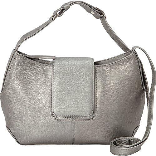 Derek Alexander Top Zip Half Moon Shape bag (Silver)