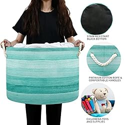 xigua Large Storage Basket Cotton Rope Basket Teal