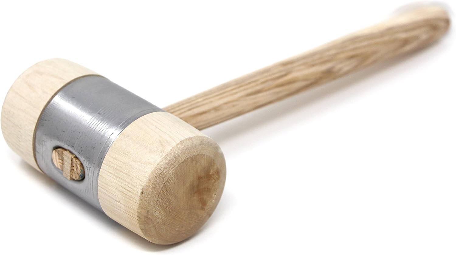 Stubai 278518 Wooden Hammer with Metal Ring Jacket, Silver/Beige, 80 mm