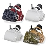 Wallniture Iron Metal Mug Cup Holder Rack - Kitchen Counter top Organizer - Wall Mounted Multi use Hook 5.5 Inches Set of 4 (Black)