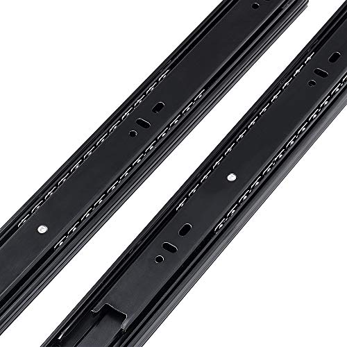 Friho 5 Pair of 12 Inch Hardware Ball Bearing Side Mount Black Drawer Slides, Full Extension, Available in 10'',12''14'',16'',18'',20''24'' Lengths