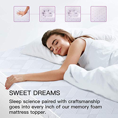 BedStory Mattress Topper Queen, 2 Inch Lavender Infused & HighDensity