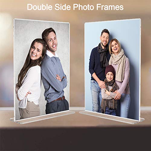 HIIMIEI Set of 6 Vertical Table Displays, Poster Holder, A5 (14.8 x 21 cm) Acrylic Transparent Table Easel, Menu Holder