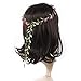 Sanwood Lady Boho Floral Flower Festival Wedding Garland Forehead Hair Head Band (Rose-Red)