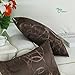 Pack of 2 CaliTime Cushion Covers Bolster Pillow Cases Shells Both Sides, Modern Circles Rings, 12 X 20 Inches, Coffee