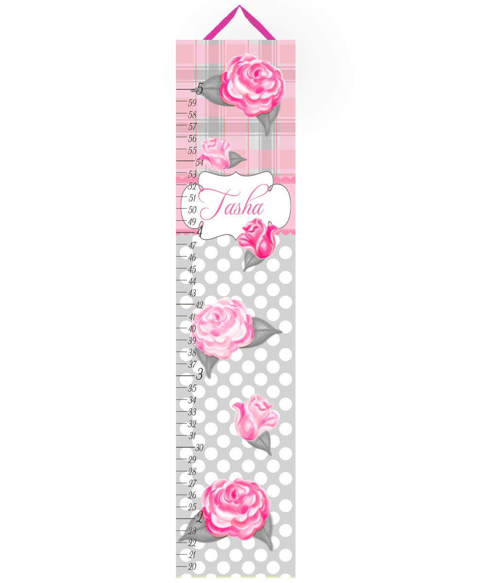 Garden Grey Pink Plaid Roses Cottage Shabby CHART GROWTH