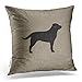 Emvency Throw Pillow Covers Black Labrador Silhouette Faux Style Decor Pillowcases Polyester 18 X 18 Inch Square Hidden Zipper Home Cushion Decorative Pillowcase