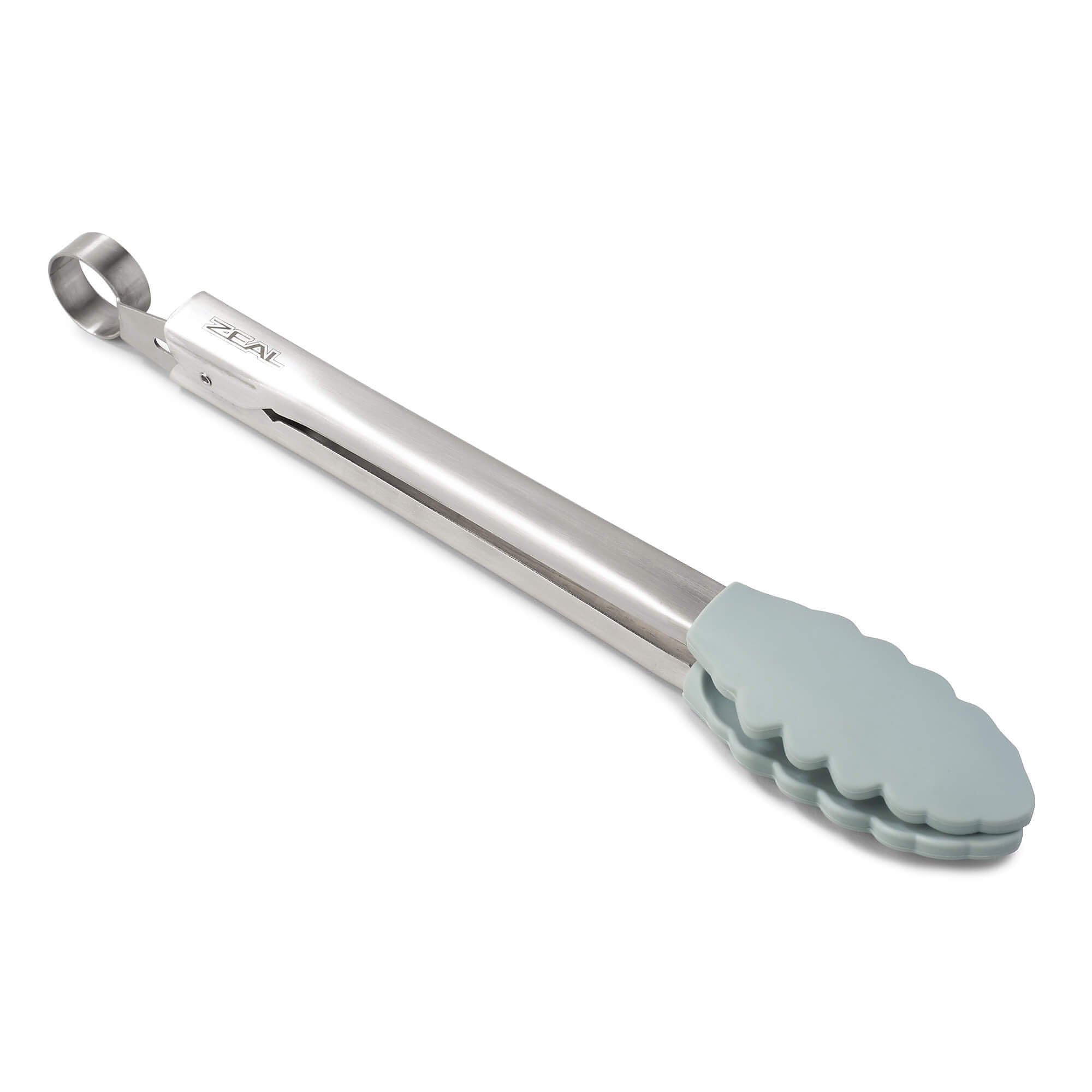 Zeal J140B Silicone Non-Stick Kitchen Tongs with Stainless Steel Handle -Duck Egg Blue, 26 cm