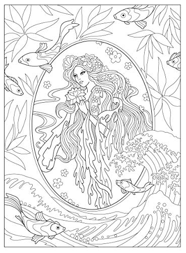 Creative Haven Magnificent Mermaids Coloring Book (Creative Haven Coloring Books)