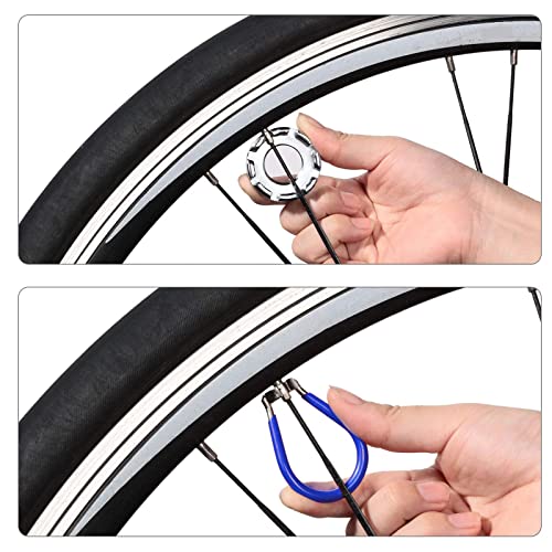 Bicycle Spoke Wrench Steel Size 10-15 Universal Spoke Tensioner for Bicycle Wheel Centring Nipple Tensioner Tension Wrench with Bike Tyre Lever Spoke Wrench Bicycle Tools