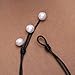 Freshwater Pearl Choker Cultured Pearl on 2 Strand Leather Necklace Collar Costume Jewelry for Women 16’’ Black
