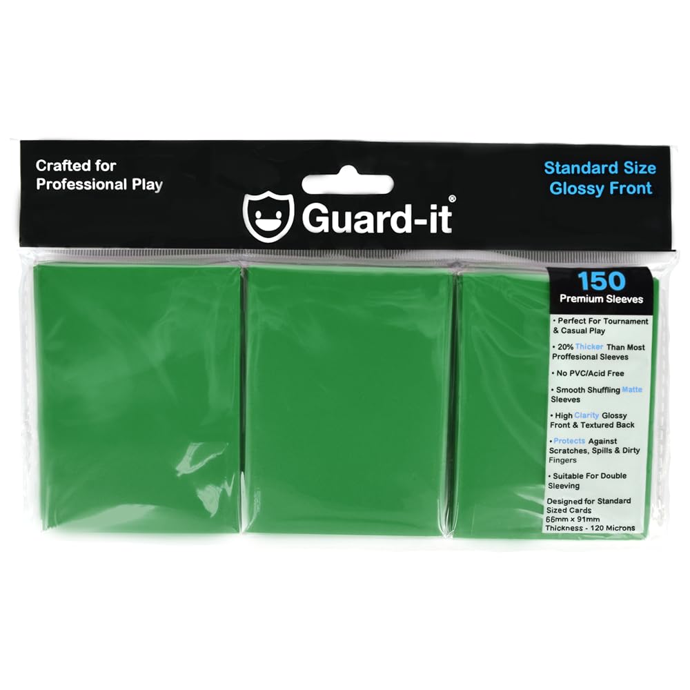 Guard-it - 150 Green Standard Size Trading Card Sleeves - Premium Deck Protectors for Pokemon, Magic: The Gathering & Lorcana