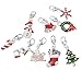 Souarts Mixed Christmas Charms Pendants for Necklace Making (20pcs clip on charms)