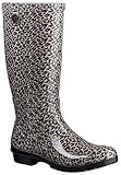 UGG Australia Women's Shaye Leopard Rain Boots, Black, 7