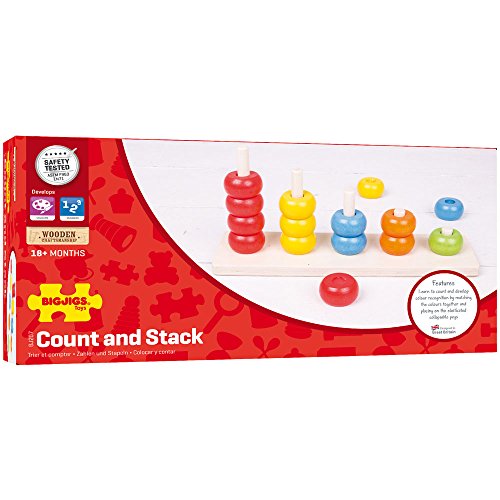 Bigjigs Toys Educational Wooden Counting, Sorting and Stacking Board